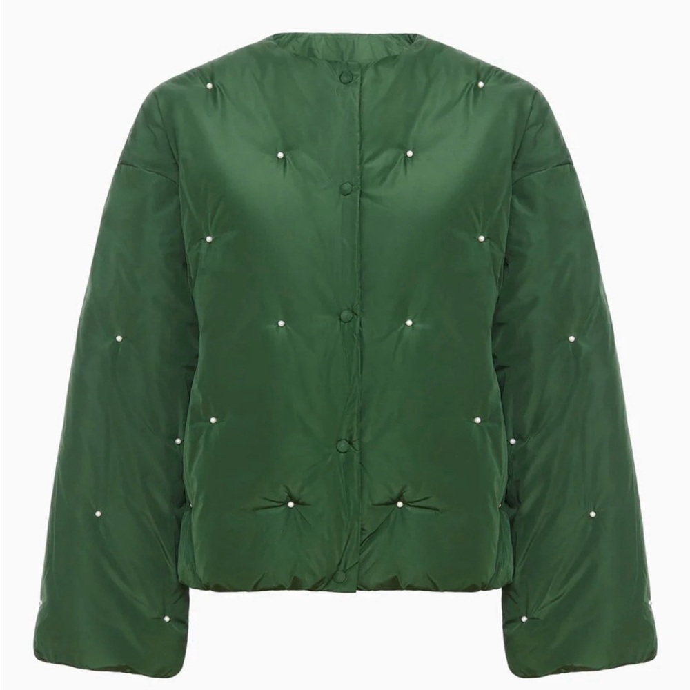 NWT SLEEPER Faux Pearl Embellished Bomber Jacket. New with tags